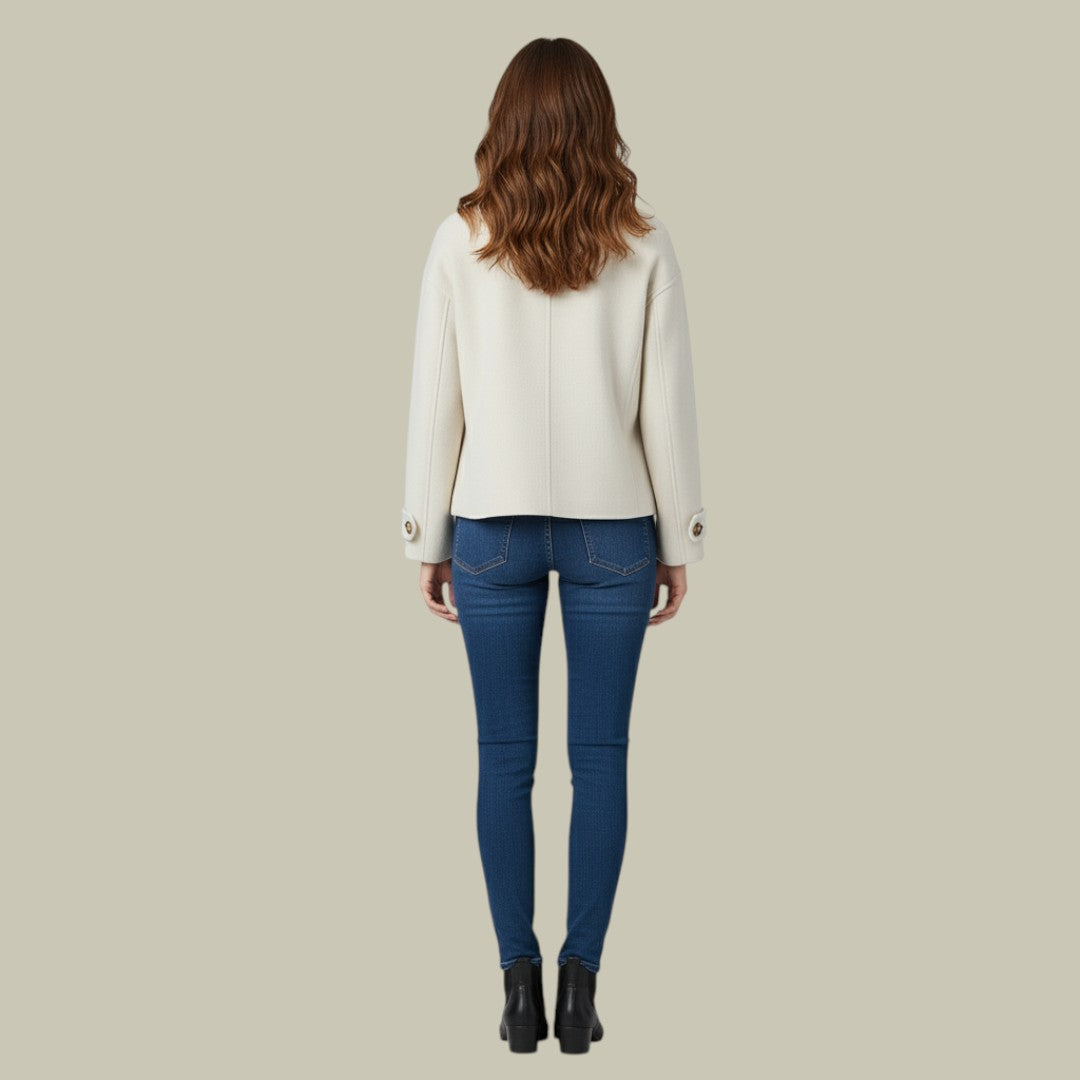 Womens Jacket Short Autumn with Buttons