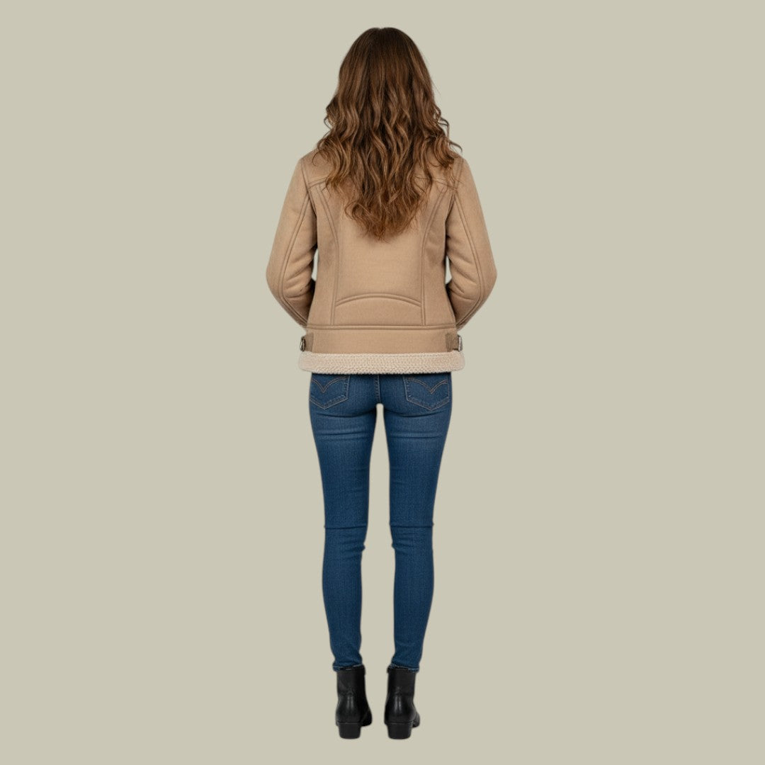 Womens Bomber Jacket Warm Autumn Biker