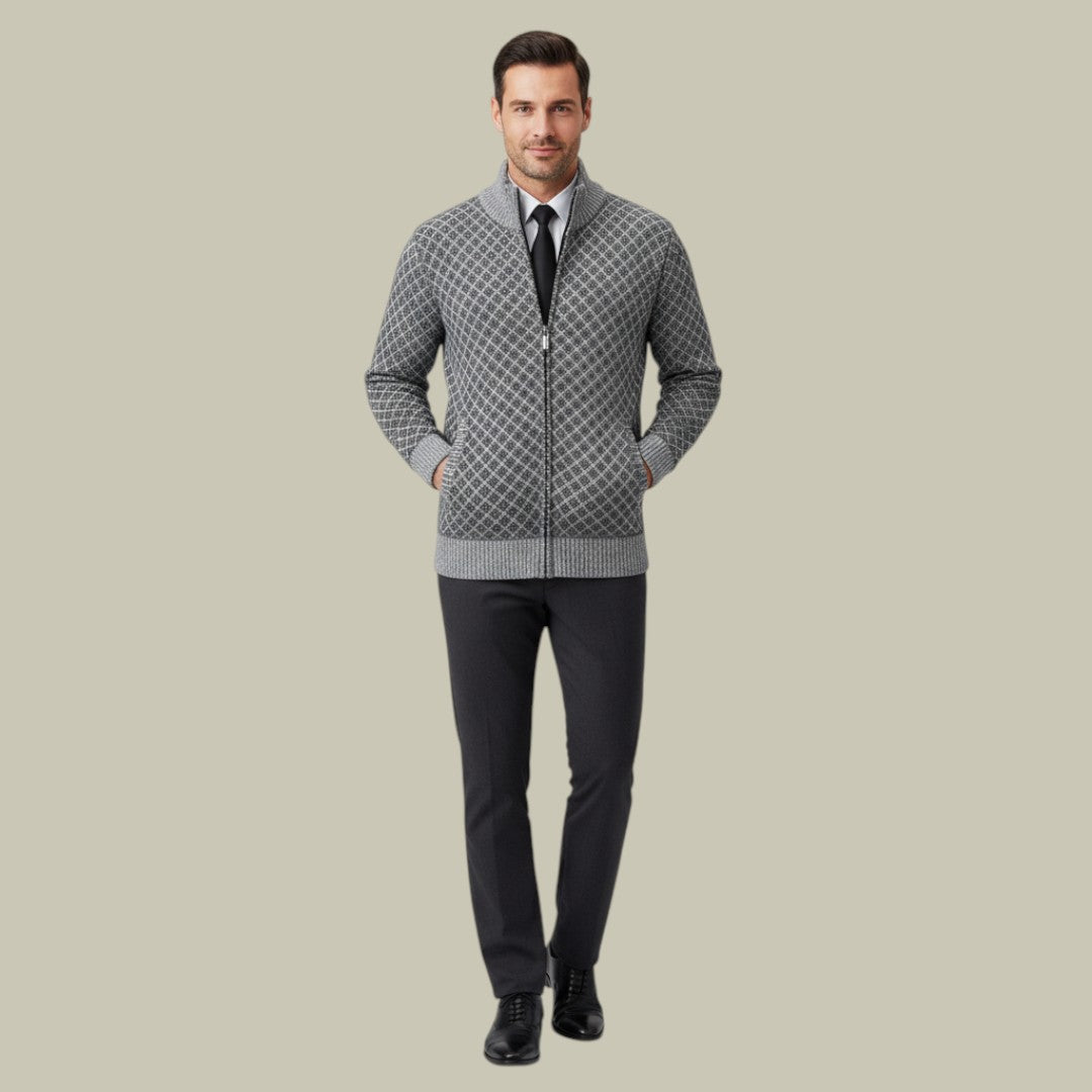 Mens Cardigan Autumn Office Monogram