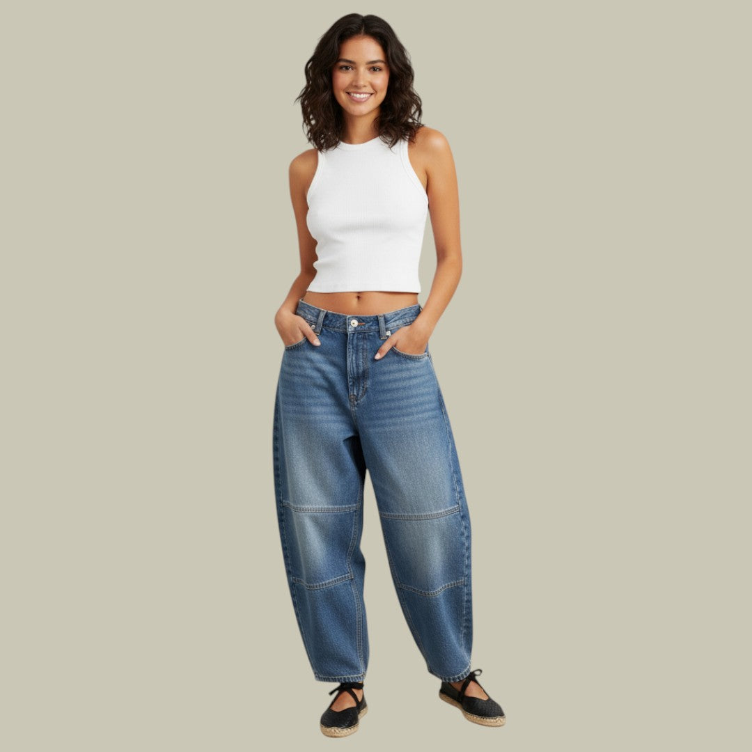 Womens Jeans Denim Leopard Wide