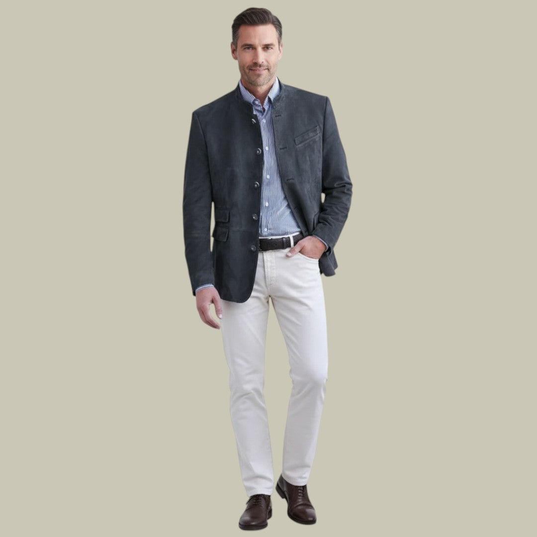 Mens Suede Jacket Blazer Autumn