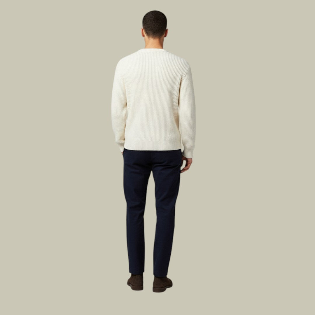 Mens Sweater Ribbed Warm Autumn