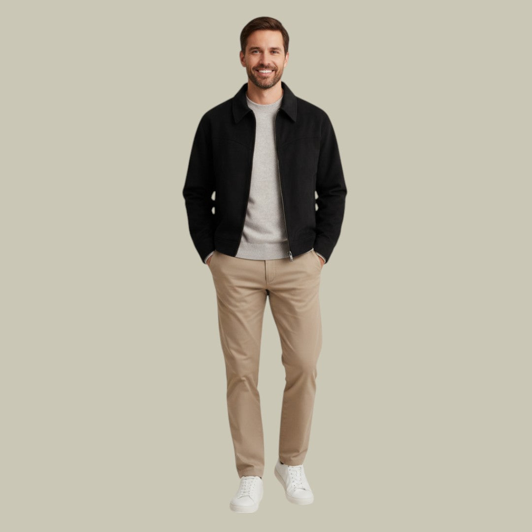 Mens Suede Bomber Jacket