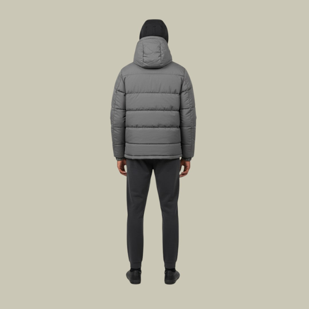 Mens Jacket Padded Warm Hooded Autumn