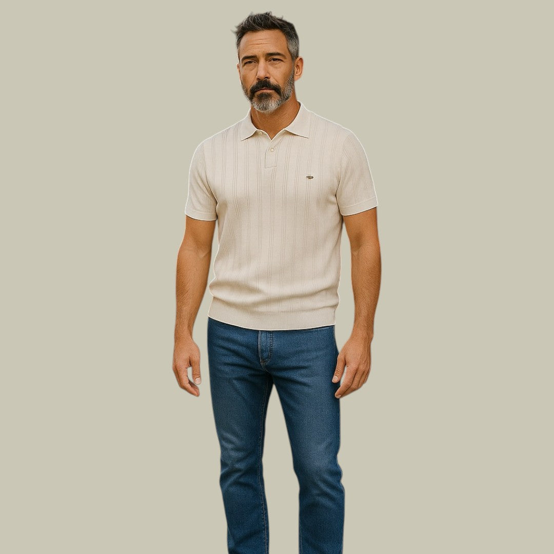 Lux & Classy •  Men's Casual Ribbed Knitted Polo Shirt