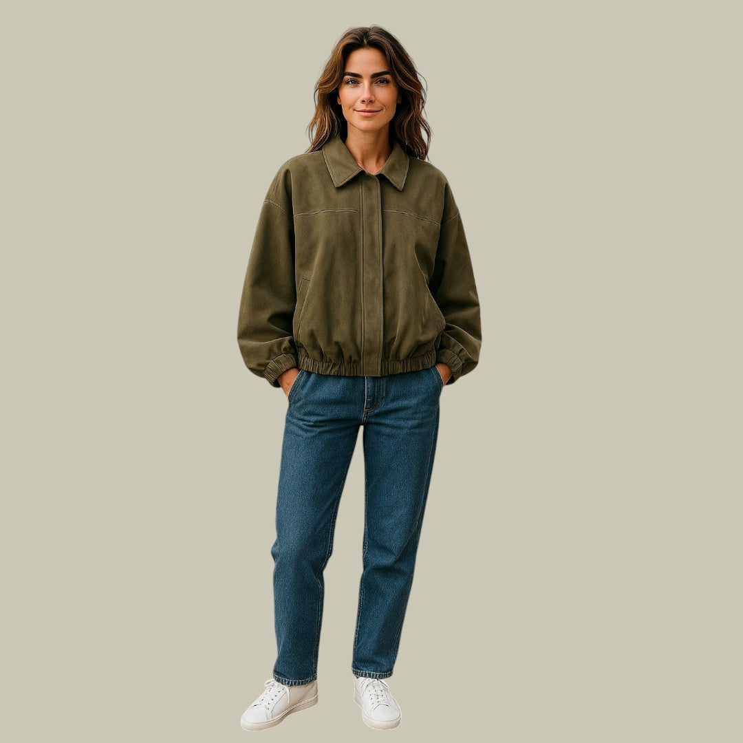 Lux & Classy • Women’s Suede Bomber Jacket