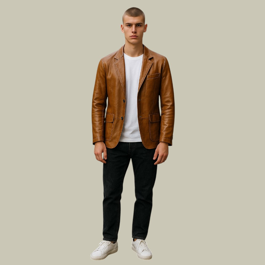 Lux & Classy • Men’s Milano Classic Leather Jacket