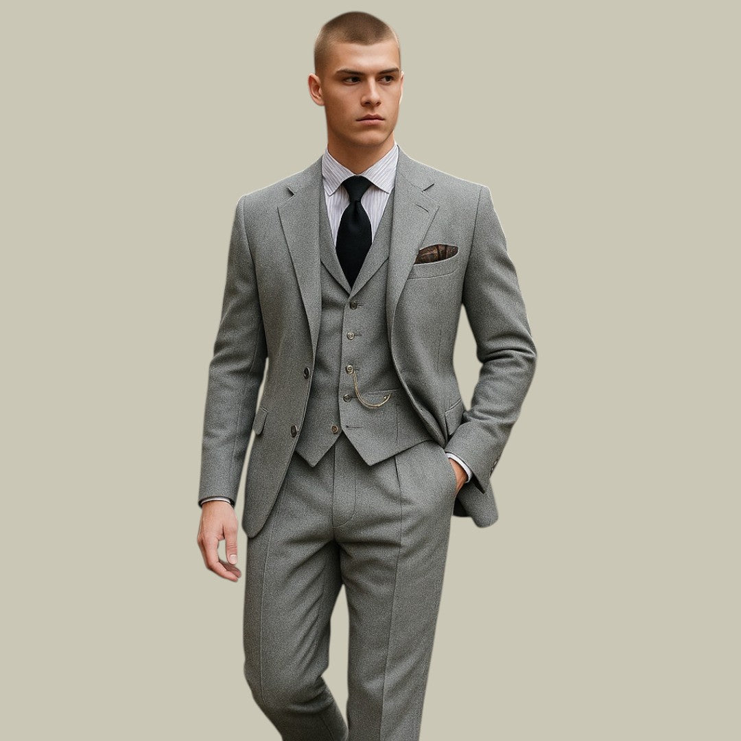 Lux & Classy  • Men's Timeless Tweed 3-piece Suit
