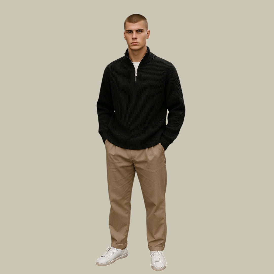 Lux & Classy • Men’s Old Money Zipper Sweater