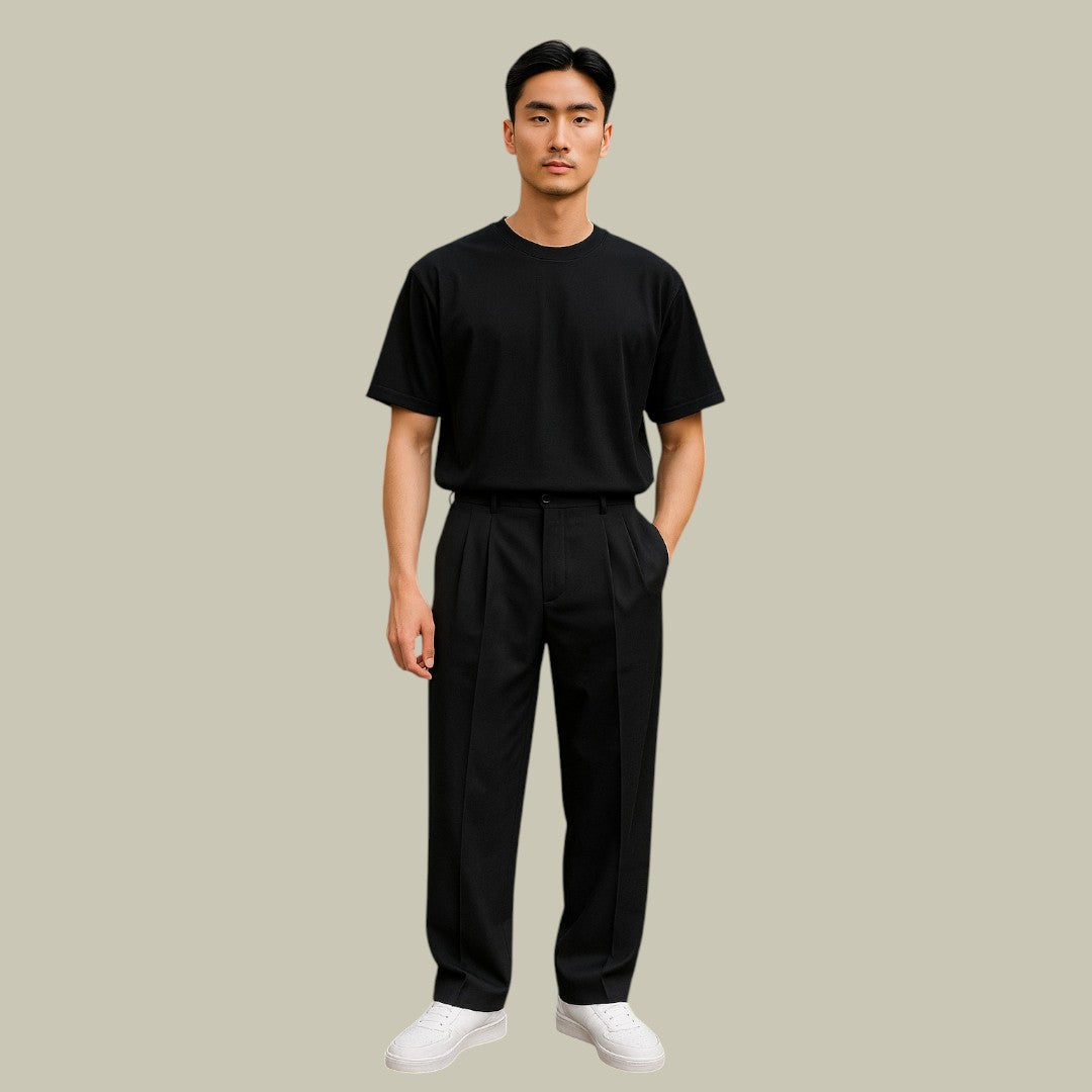 Mens Loose Wide-Leg Pants