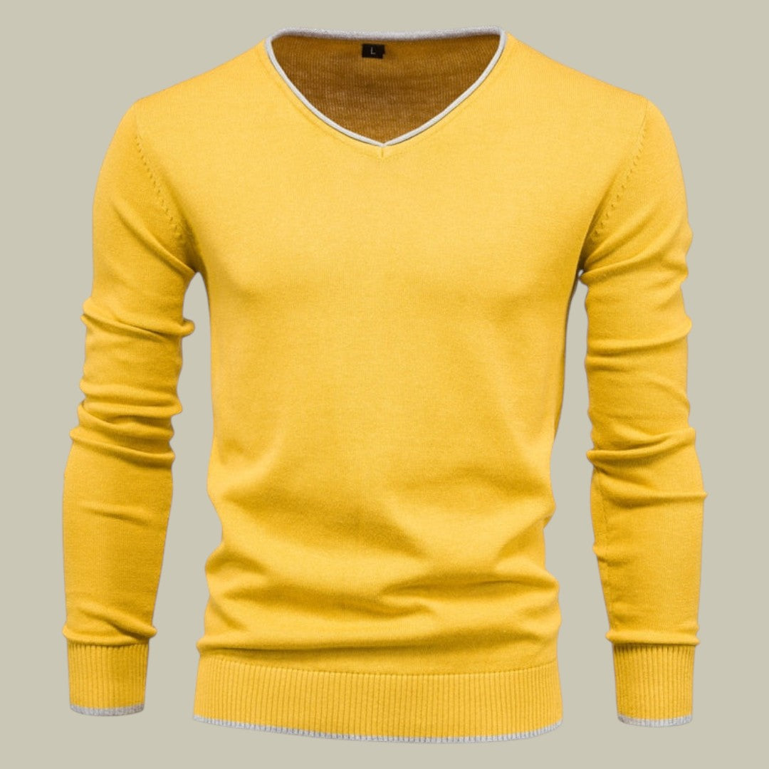 Mens Sweater Slim Fit V-Neck