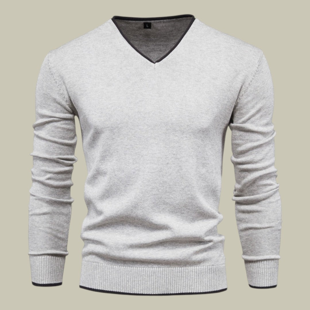 Mens Sweater Slim Fit V-Neck