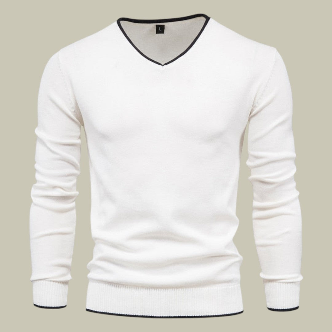 Mens Sweater Slim Fit V-Neck