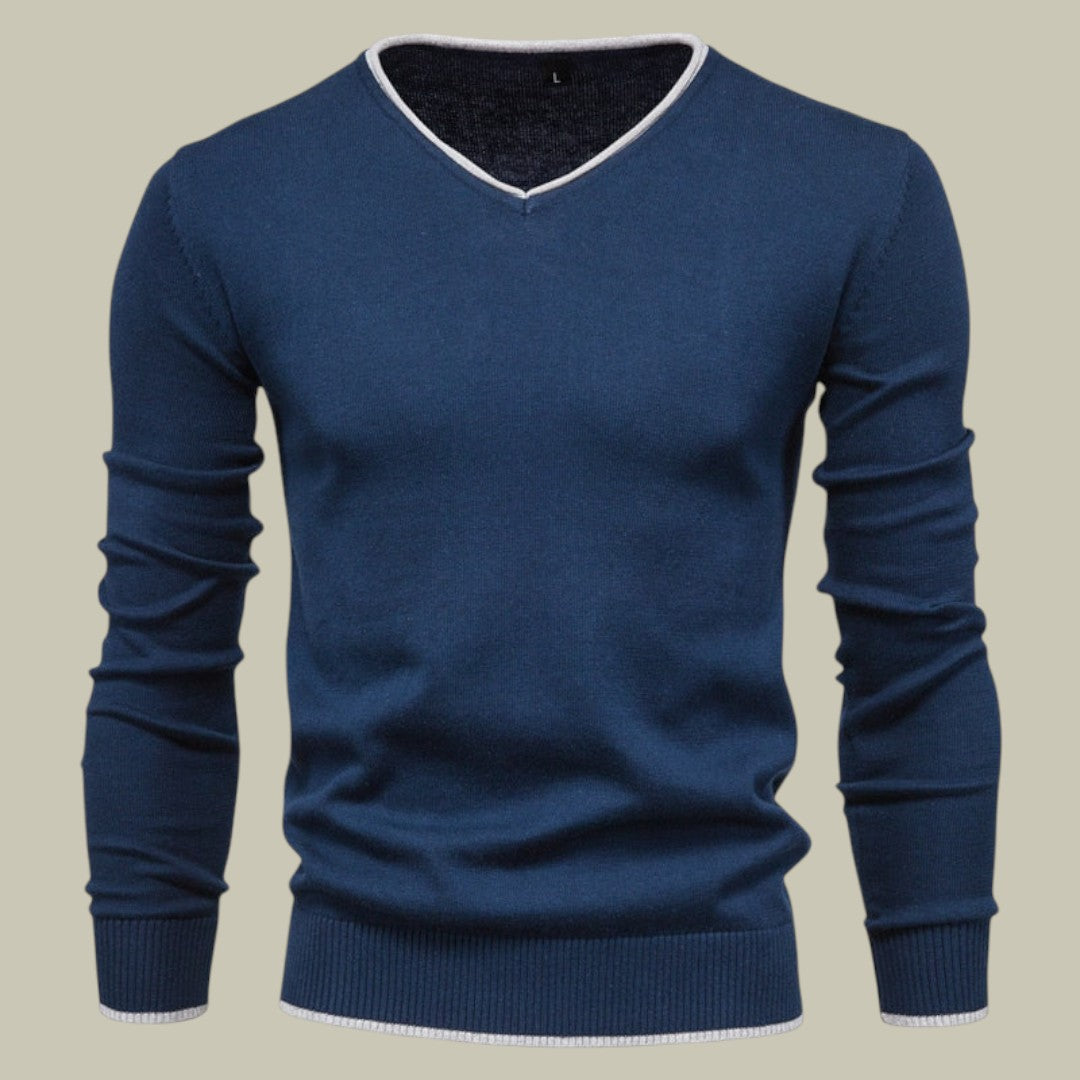 Mens Sweater Slim Fit V-Neck