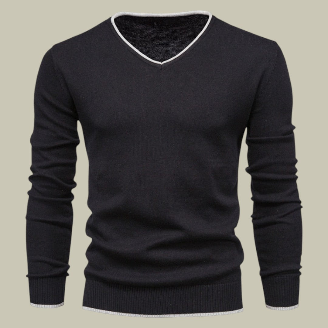 Mens Sweater Slim Fit V-Neck