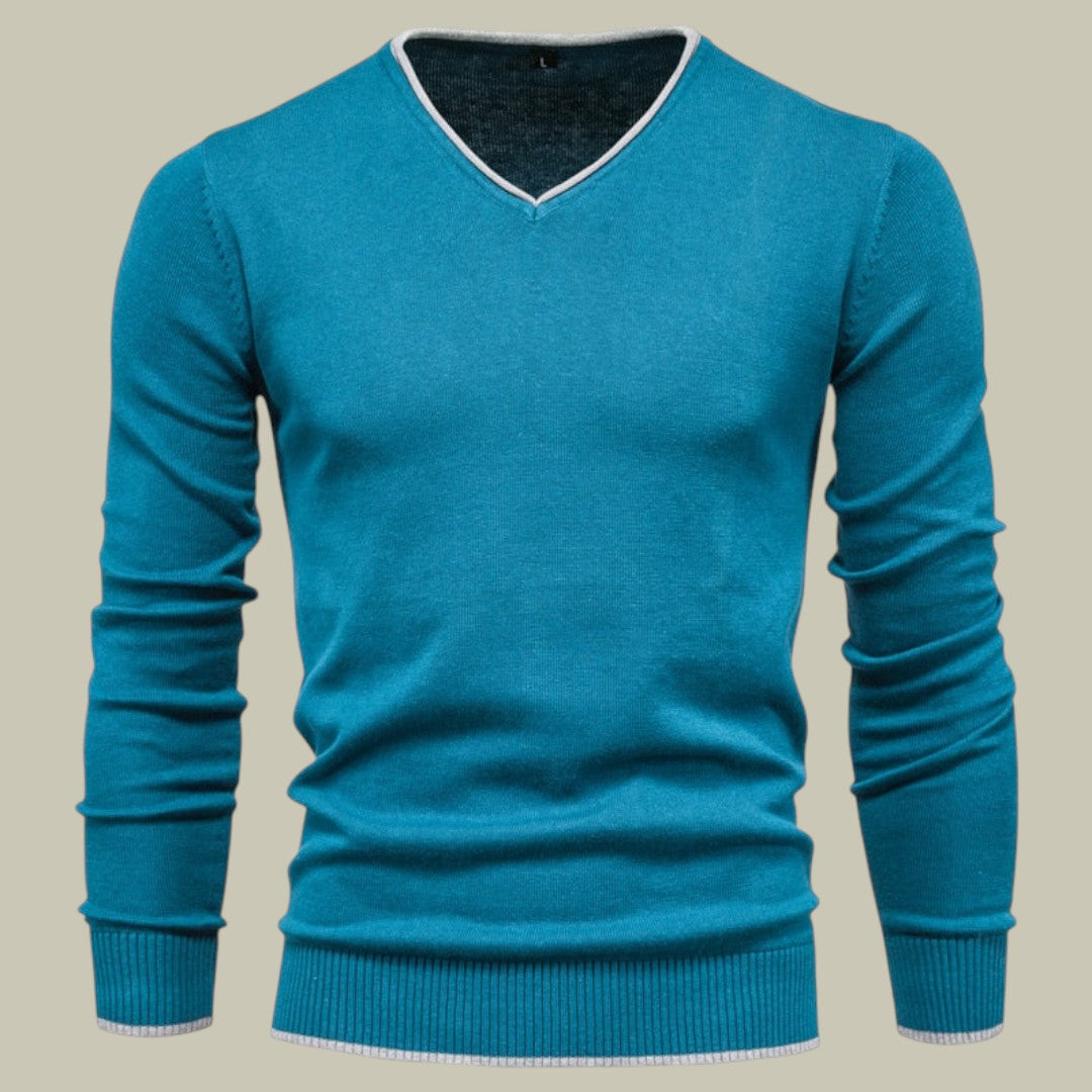 Mens Sweater Slim Fit V-Neck