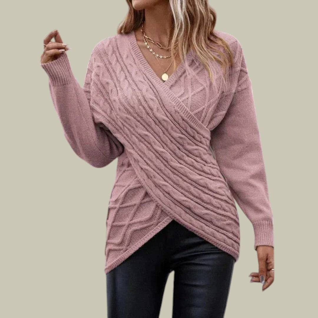 Womens Knitted Sweater V Neck