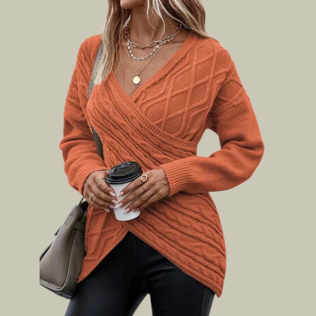 Womens Knitted Sweater V Neck