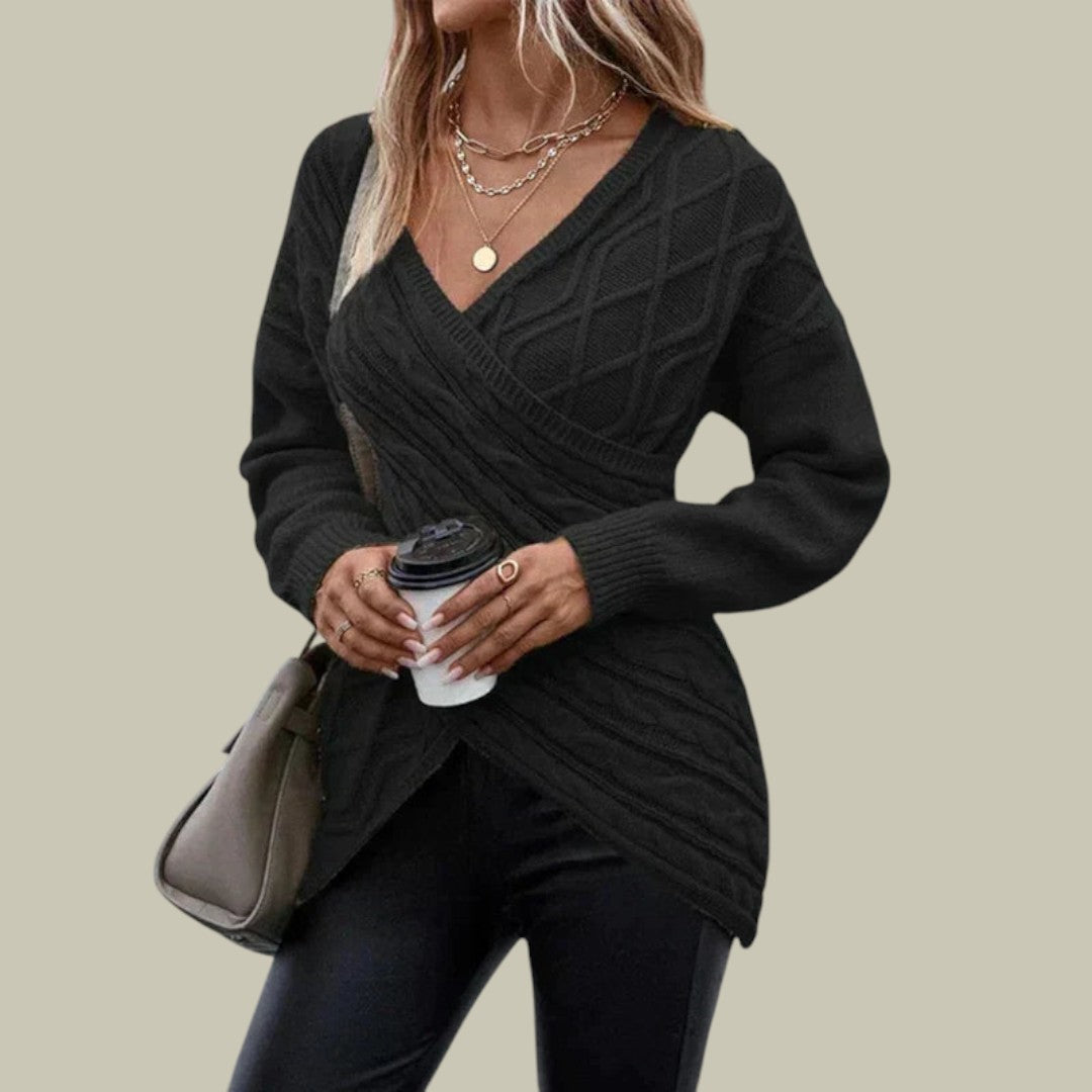 Womens Knitted Sweater V Neck