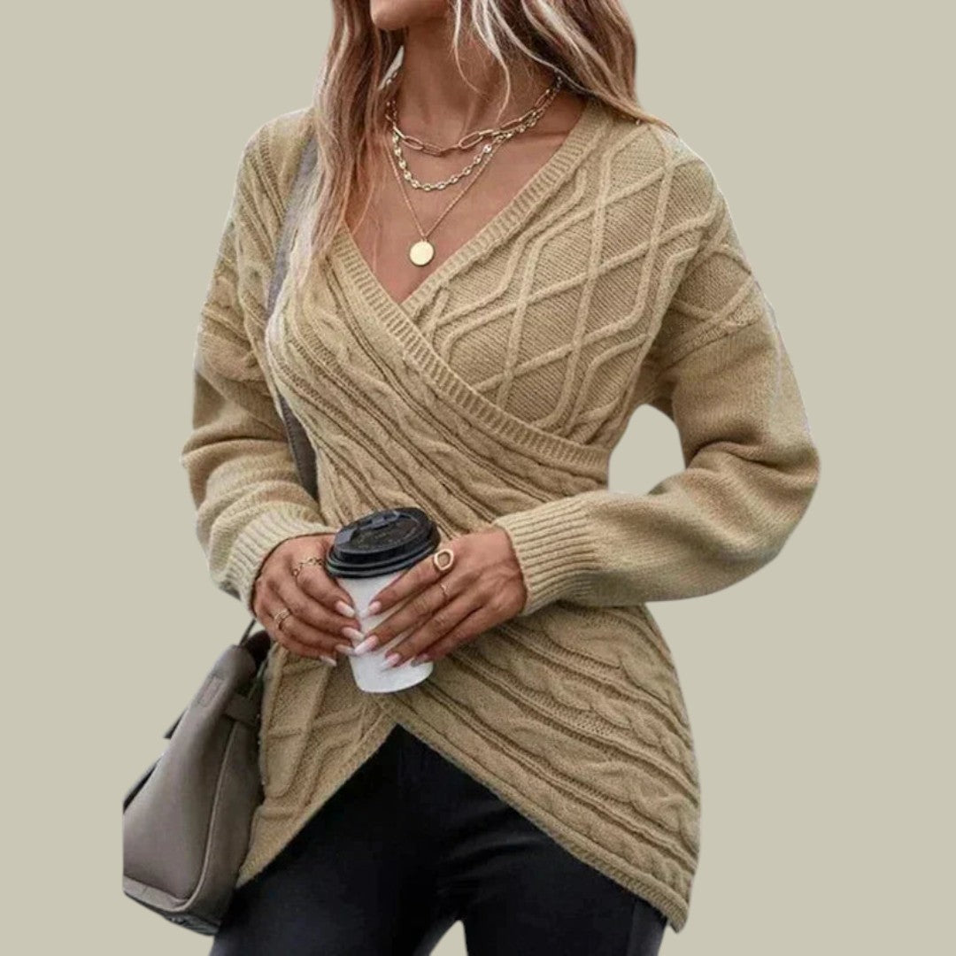 Womens Knitted Sweater V Neck
