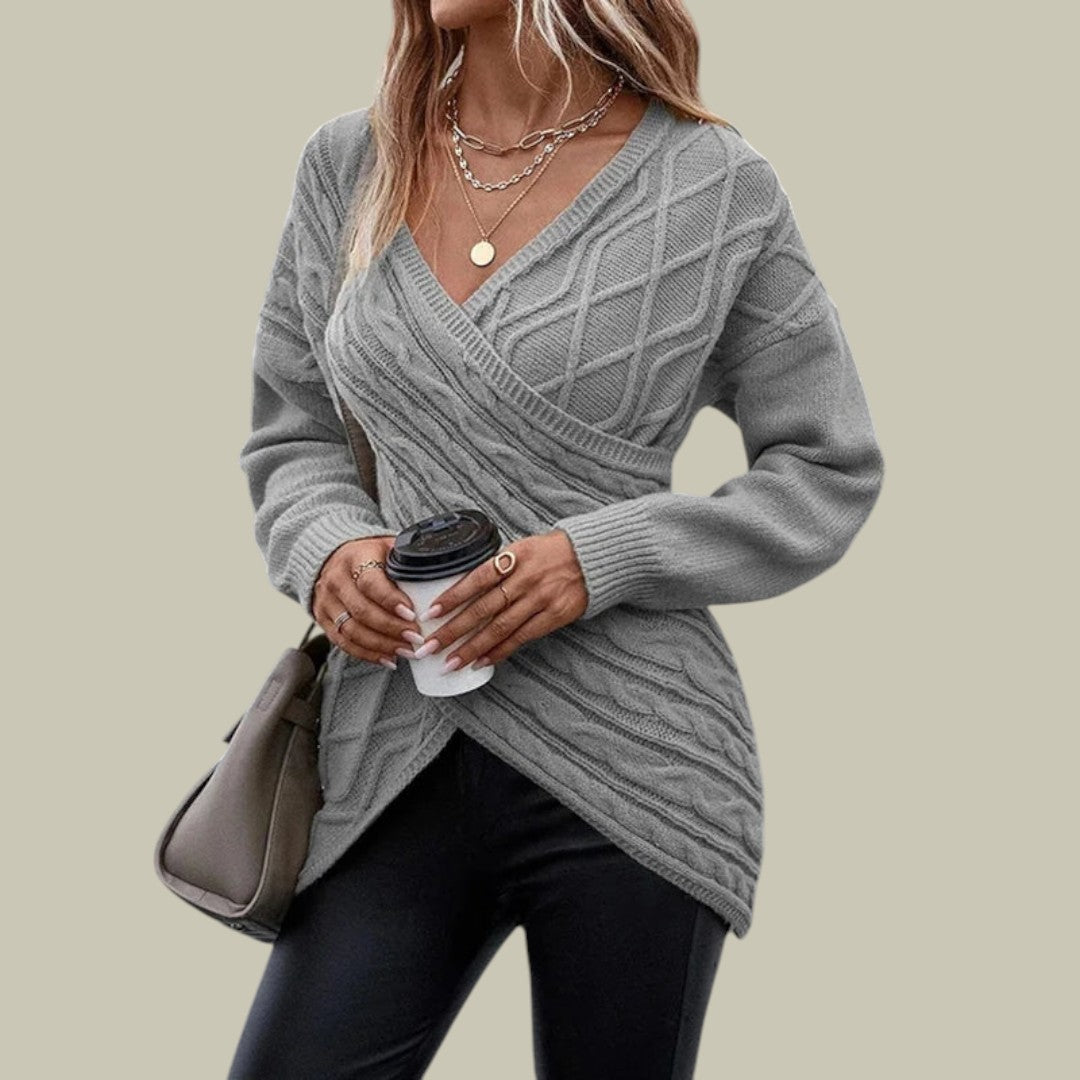 Womens Knitted Sweater V Neck