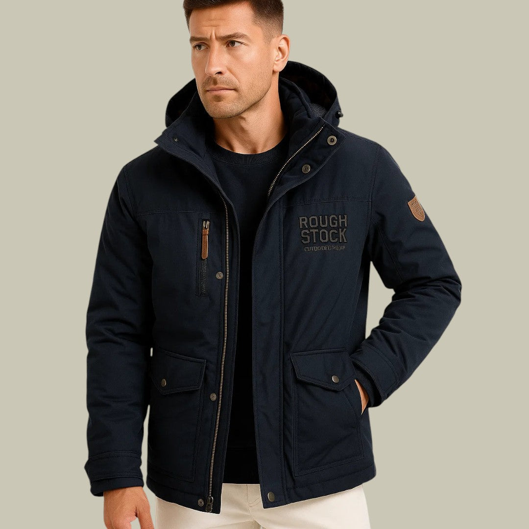 Mens Outdoor Jacket Hooded Pockets