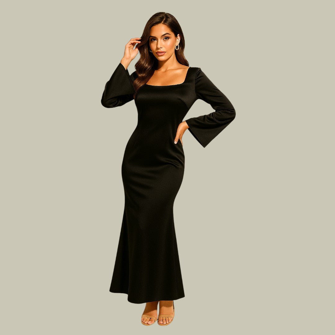 Womens Long Sleeve Evening Gown