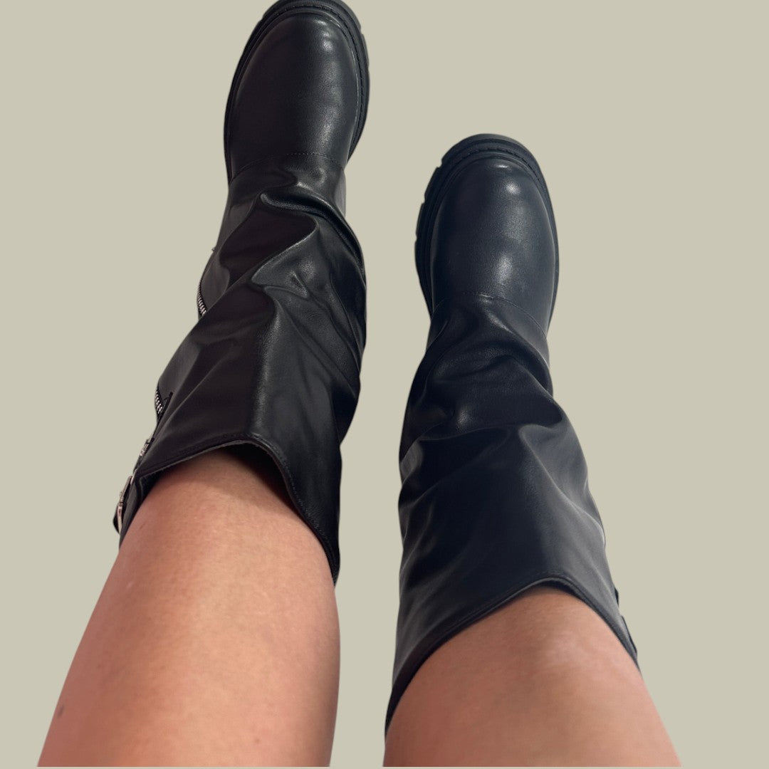 Womens Elegant Black High Boots Black