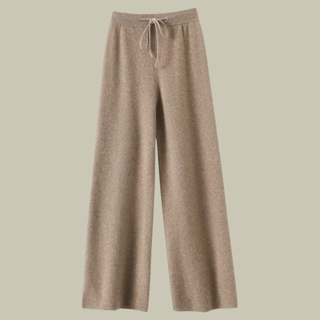 Womens Cashmere Wide-Leg Pants