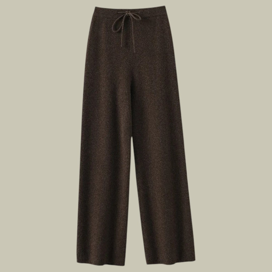 Womens Cashmere Wide-Leg Pants