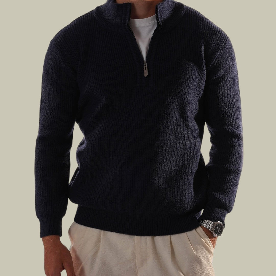 Mens Half-Zip Knitted Sweater
