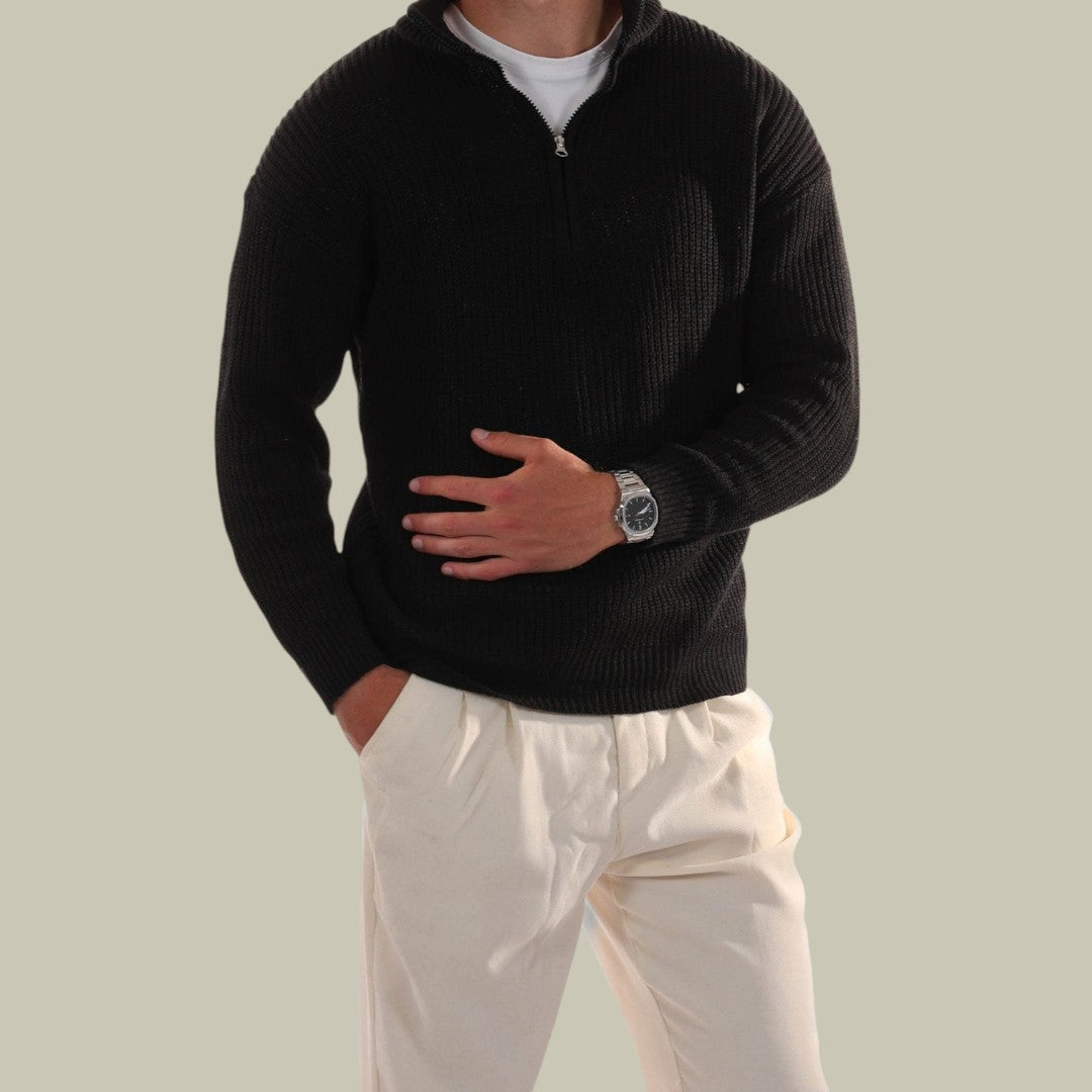 Mens Half-Zip Knitted Sweater