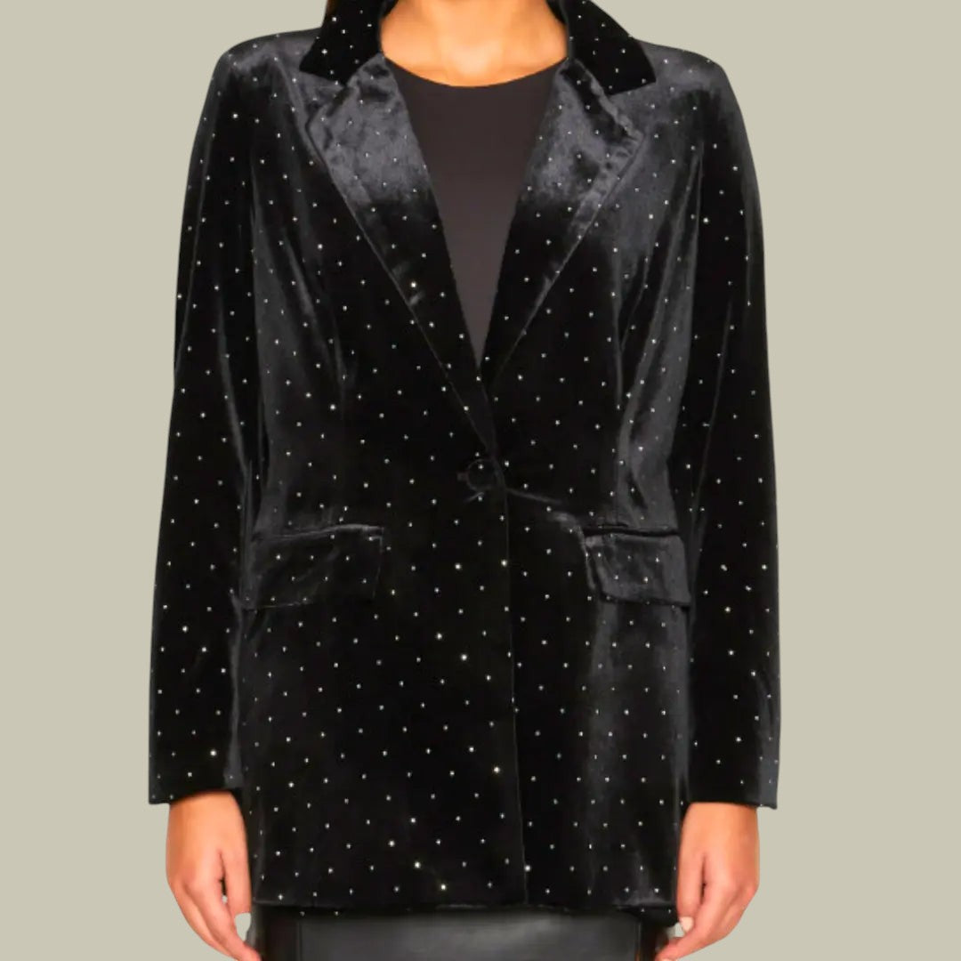 Womens Blazer Jacket Velvet Sparkle