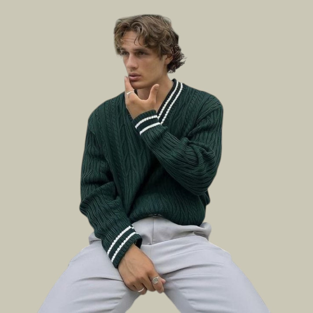 Mens Sweater V Neck Autumn
