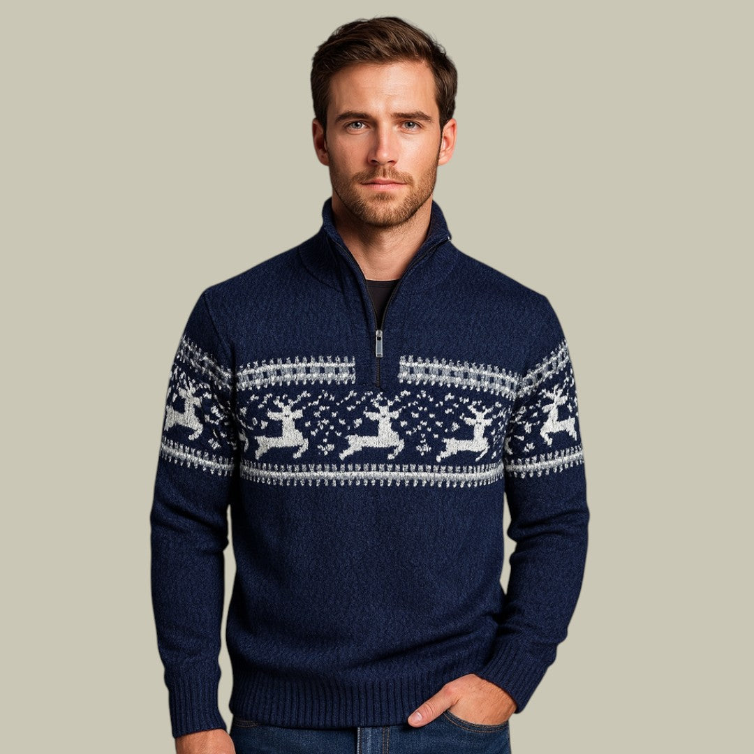 Mens Christmas Half Zip Sweater