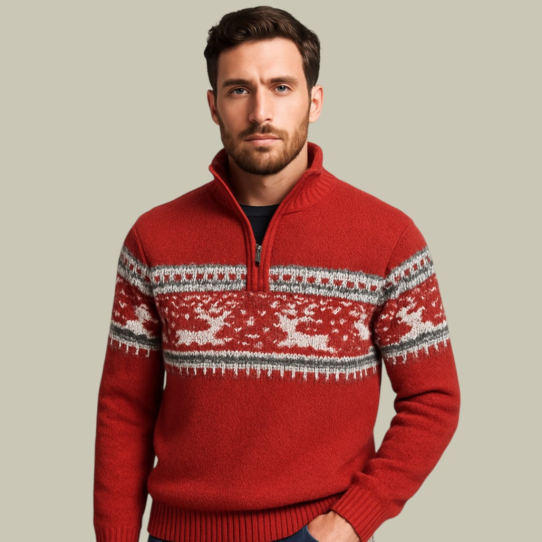 Mens Christmas Half Zip Sweater