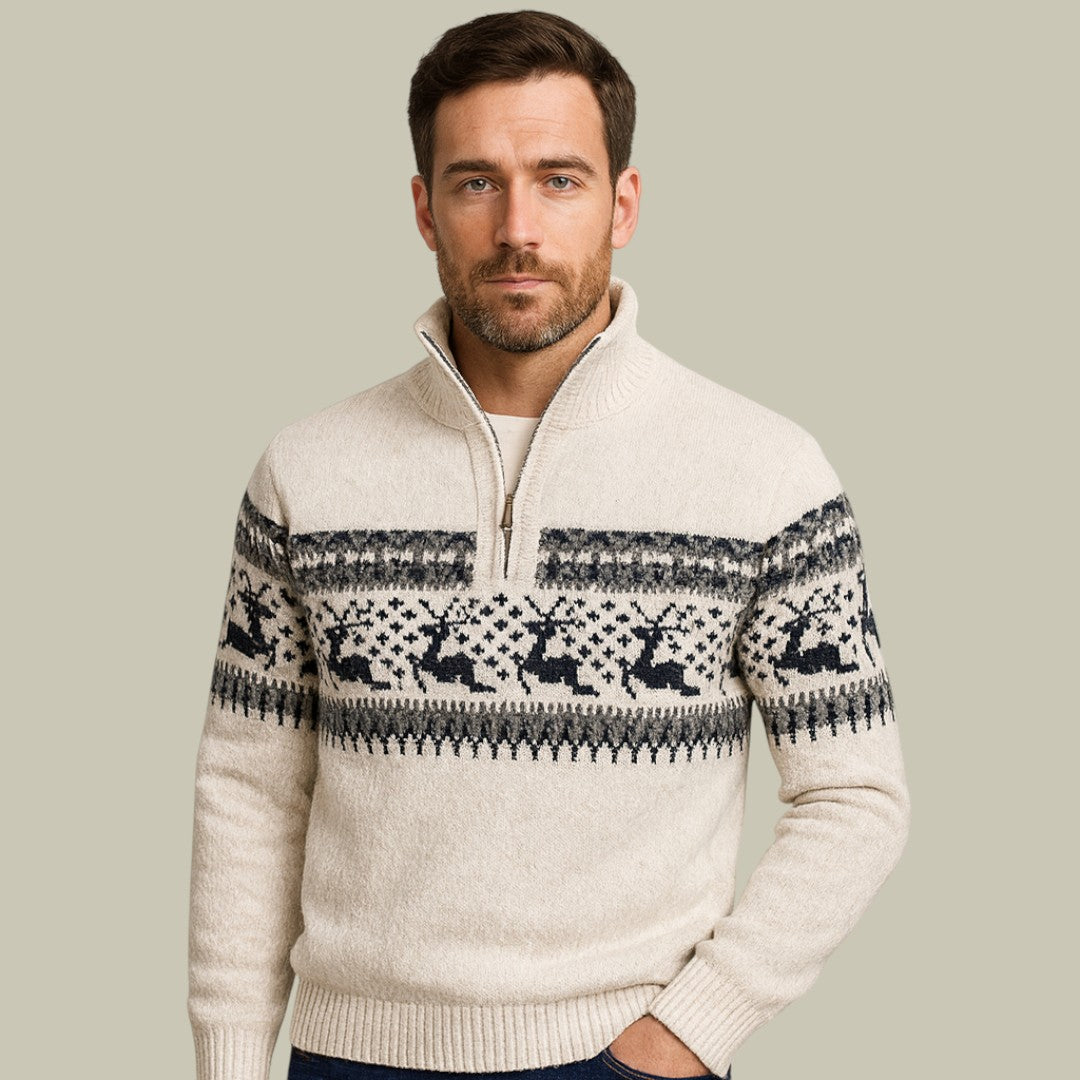 Mens Christmas Half Zip Sweater