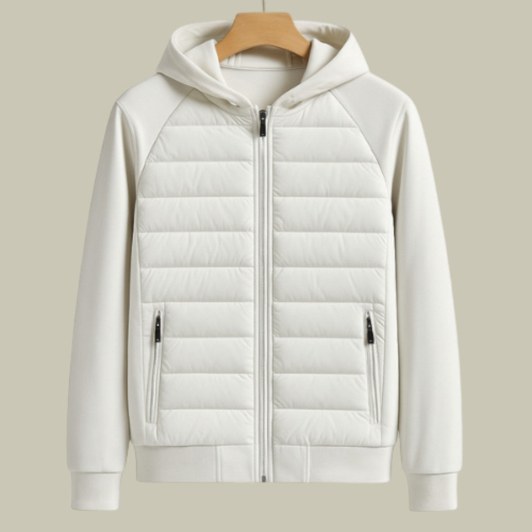 Mens Padded Jacket White Season Hooded