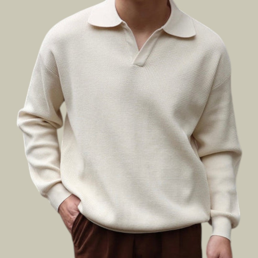 Mens Knitter Polo Long Sleeve