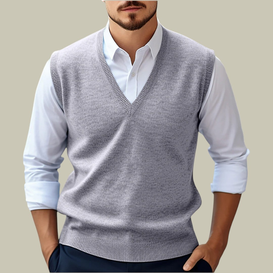 Mens Sleeveless V-Neck Pullover