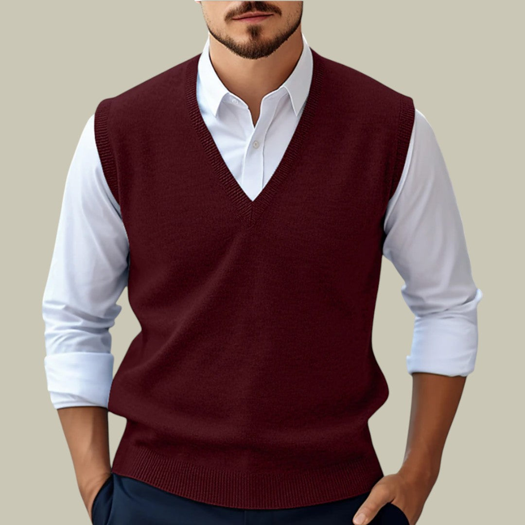 Mens Sleeveless V-Neck Pullover