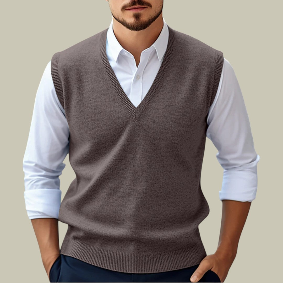 Mens Sleeveless V-Neck Pullover