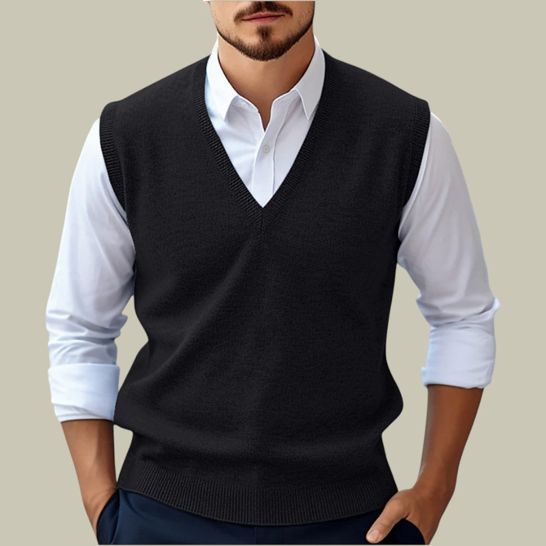 Mens Sleeveless V-Neck Pullover