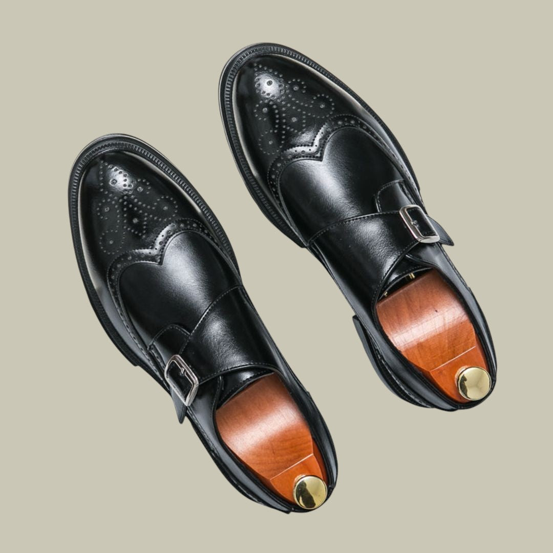 Mens Monk Strap Brogue Shoes