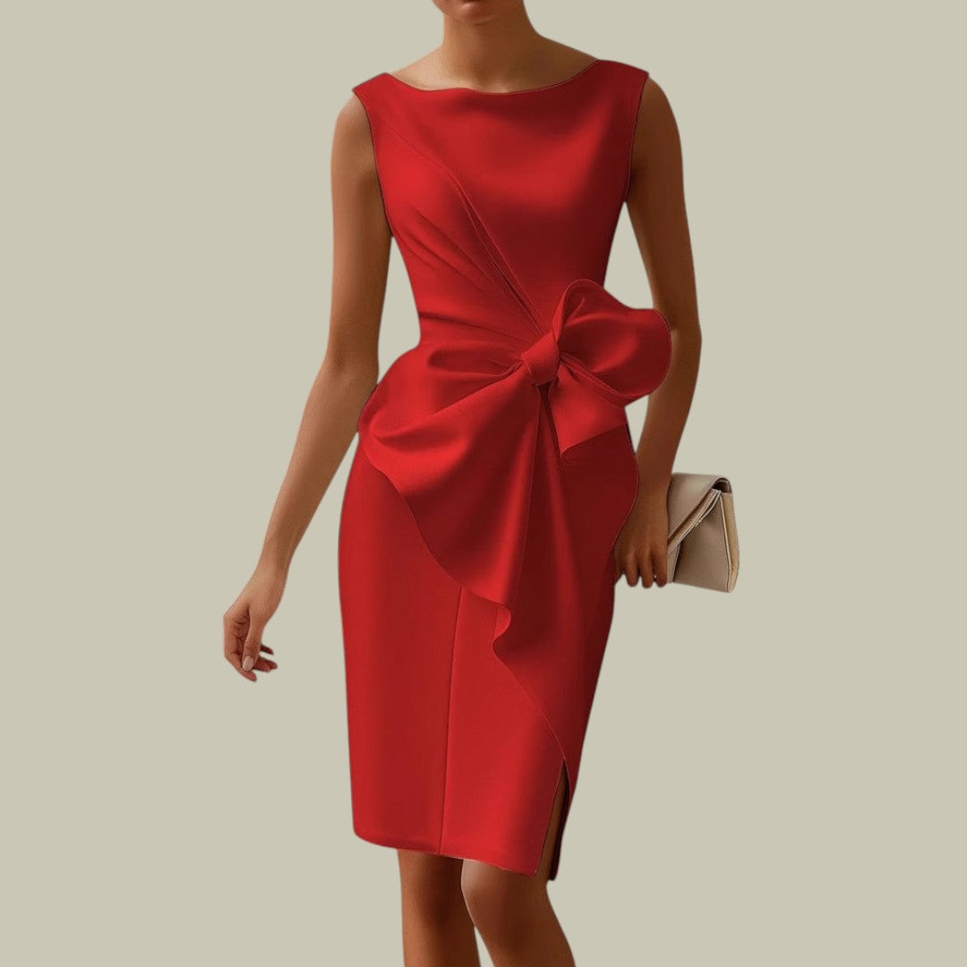 Womens Dress Midi Slim Sleeveless Chic