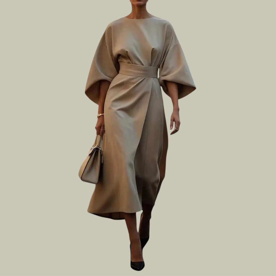 Womens Elegant Belted Dress