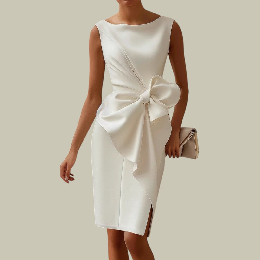 Womens Dress Midi Slim Sleeveless Chic