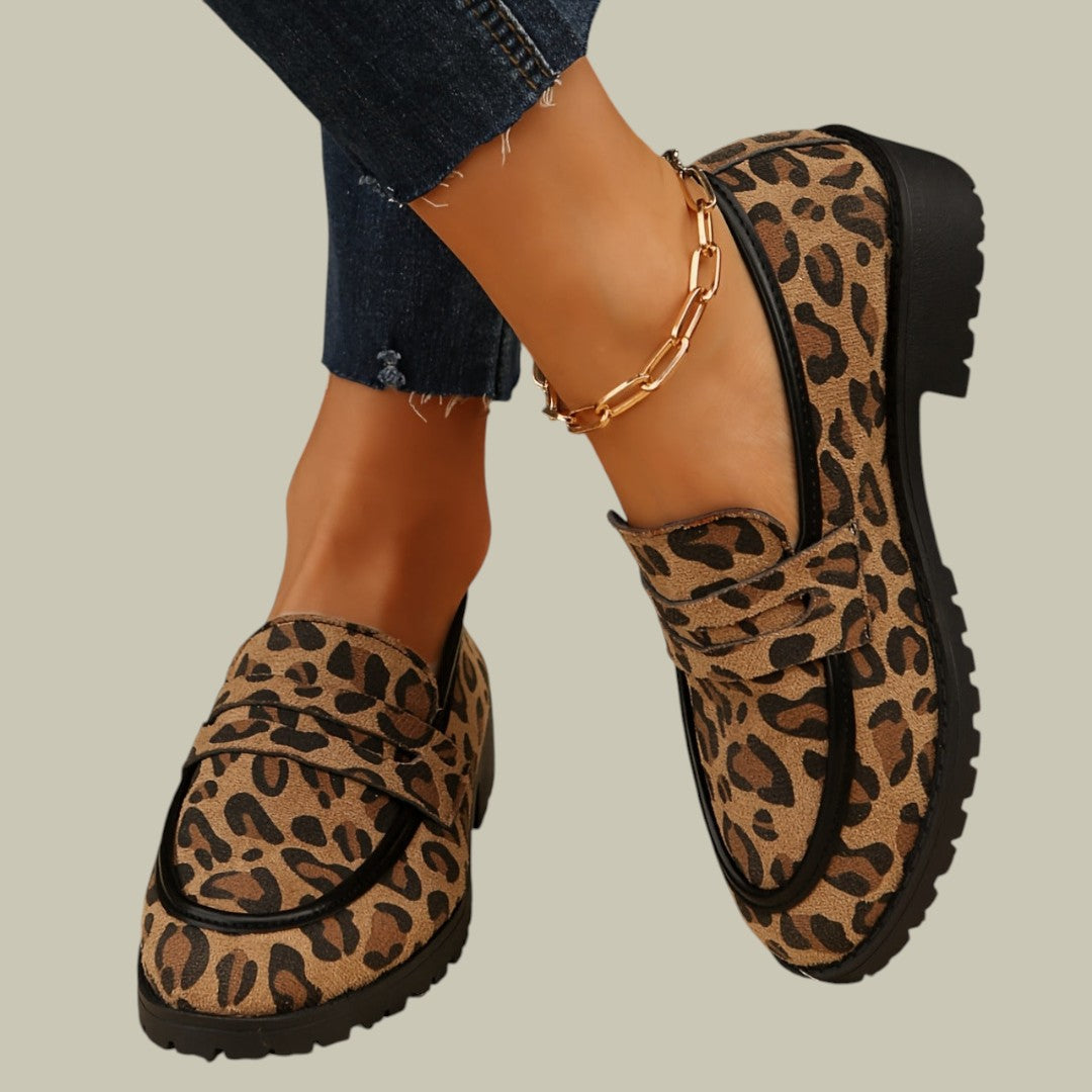 Womens Loafers Leopard Print