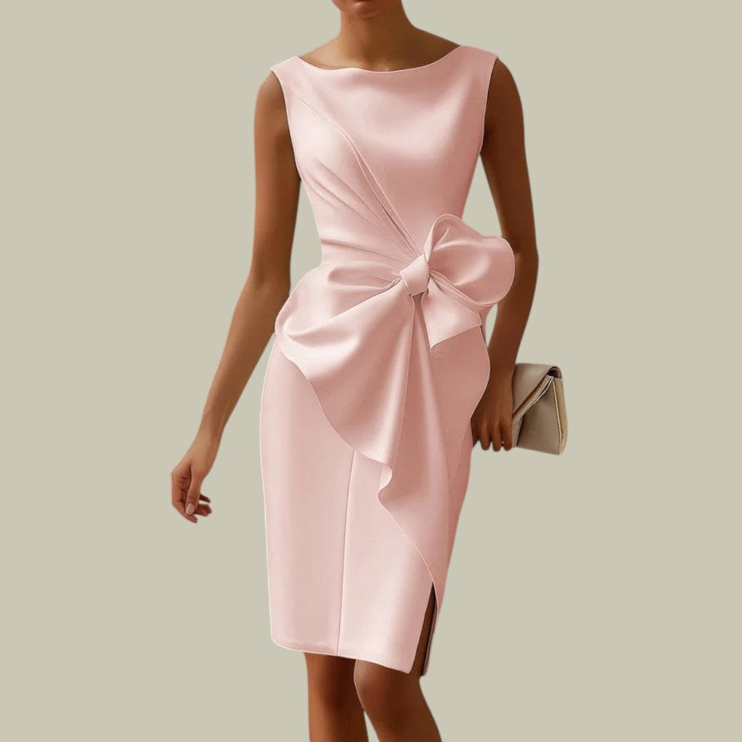 Womens Dress Midi Slim Sleeveless Chic