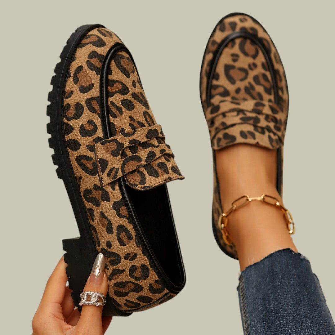 Womens Loafers Leopard Print